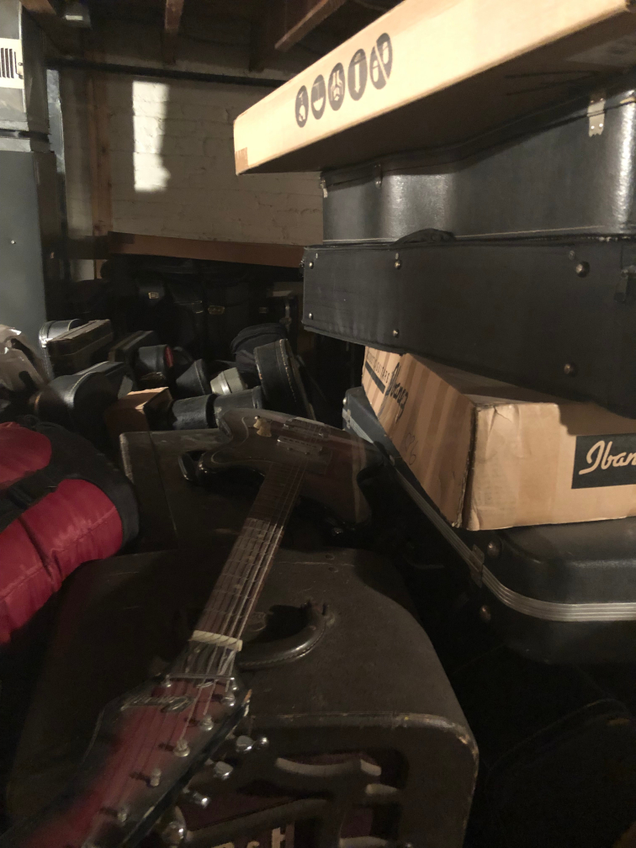 A portion of my basement guitar pile.